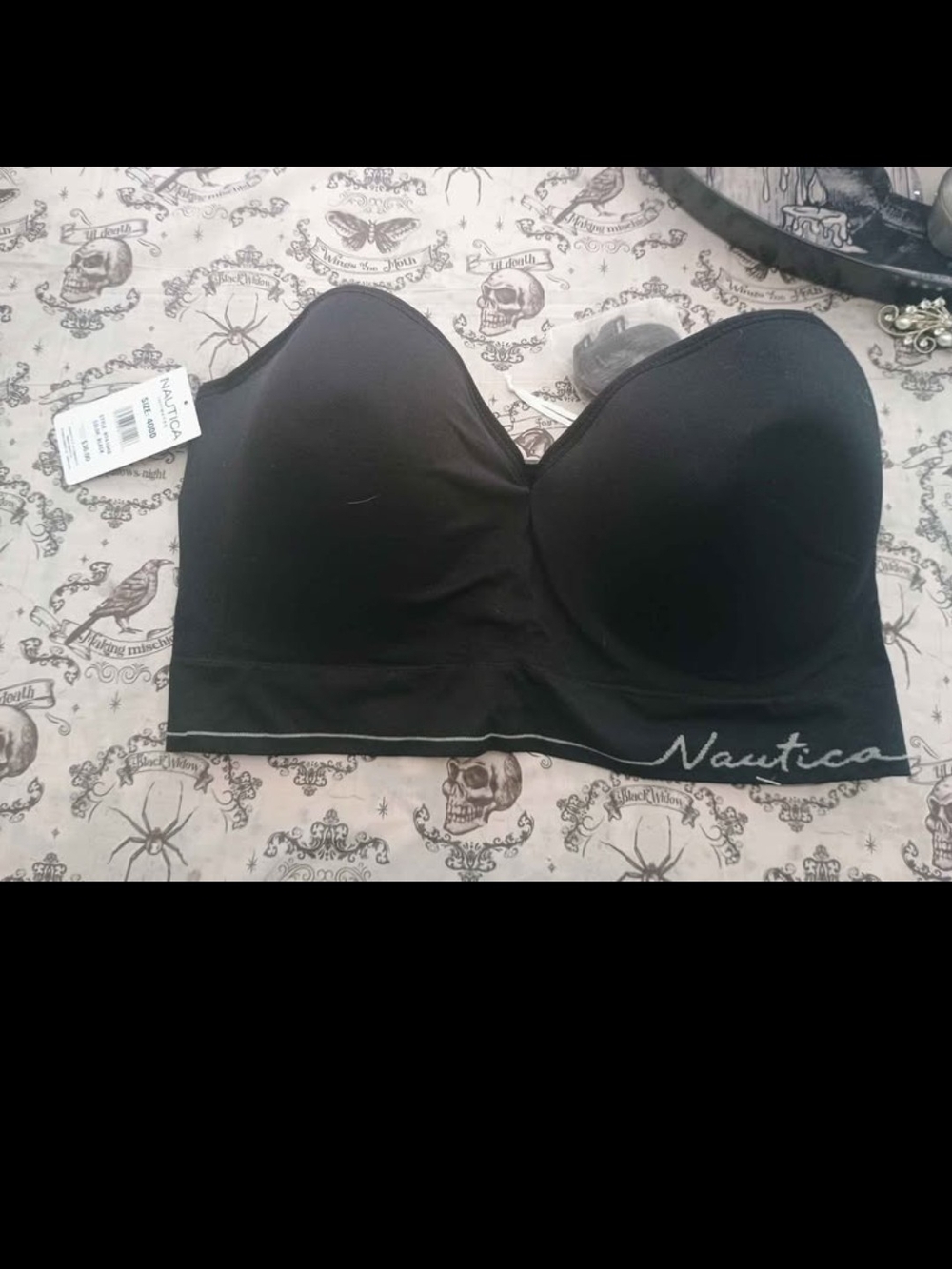 Nautica Black Strapless Longline Bandeau Bra